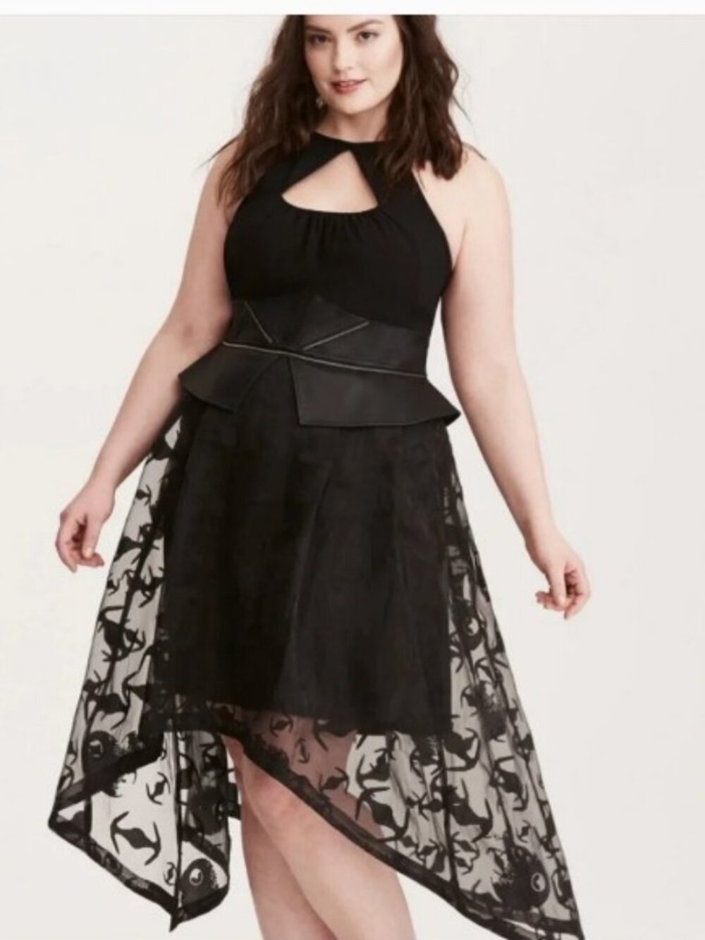 Torrid Star Wars Darth Vader Black Peplum Sharkbite Gown 16